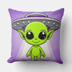 Cojín Decorativo Extraterrestre de dibujos animados adorable