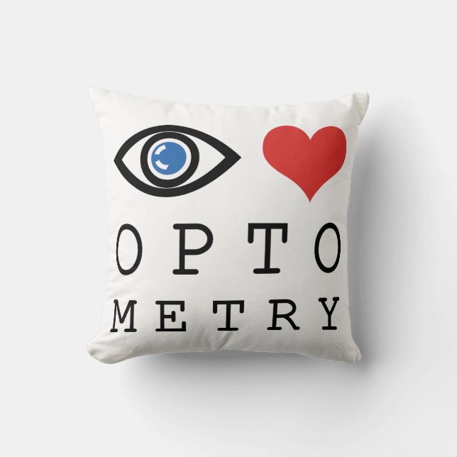 Cojín Decorativo Eye Love Heart Optometry - Optometrista Tabla Ofta (Anverso)