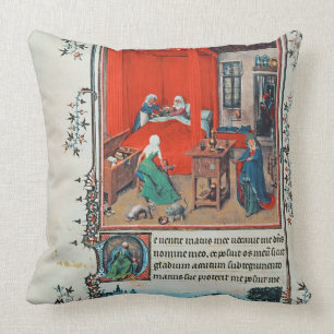Cojín Decorativo f.93v el nacimiento de San Juan Bautista y del