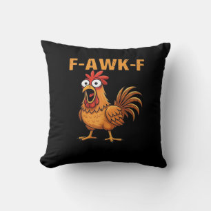 Cojín Decorativo F-Awk-F Pollo F-Caw-F Gallo Divertido Humor Meme