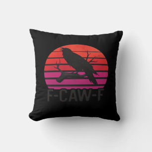 Cojín Decorativo F-Caw-F Cuervo Divertido Clásico Minimalista Limpi