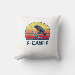 Cojín Decorativo F-Caw-F Cuervo divertido cuervo vintage gótico páj