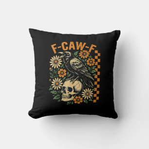 Cojín Decorativo F-Caw-F Cuervo Juego de Palabras Pájaro Divertido
