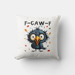 Cojín Decorativo F-Caw-F Cuervo Juego de Palabras Pájaro Divertido