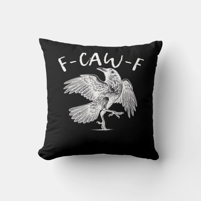 Cojín Decorativo F-Caw-F Gráfico Antiguo Cuervo (Anverso)