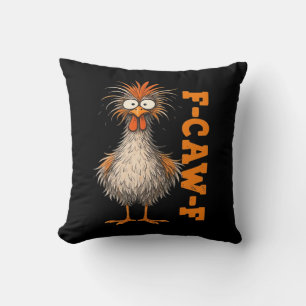 Cojín Decorativo F-Caw-F-Pollo Ansiosamente Colorido Gallo Divertid