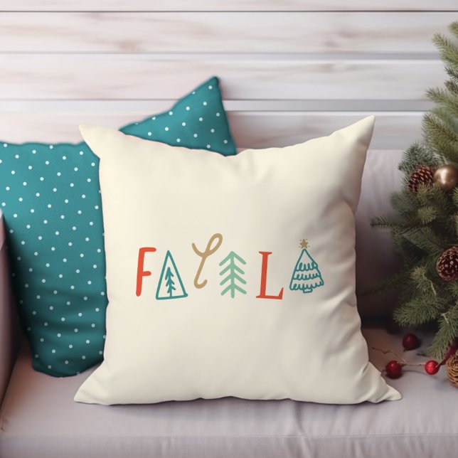 Cojín Decorativo Fa La La Funny Navidad Árbol Vacacional Bebé (Fa La La Funny Christmas Tree Holiday Baby Blanket Throw Pillow)