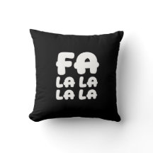 Fa La La La La Black & Red Christmas Accent Pillow