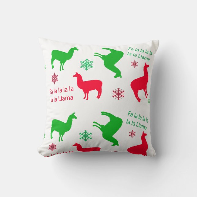 Cojín Decorativo Fa la la La Lama Navidades Festividades (Anverso)