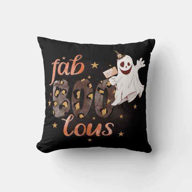 Cojín Decorativo FabBOOlous Halloween Ghost Funny (Anverso)
