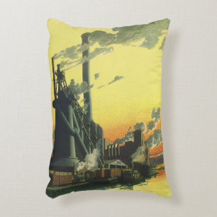 Cojín Decorativo Fábrica de negocios vintage, fabricación en un mue