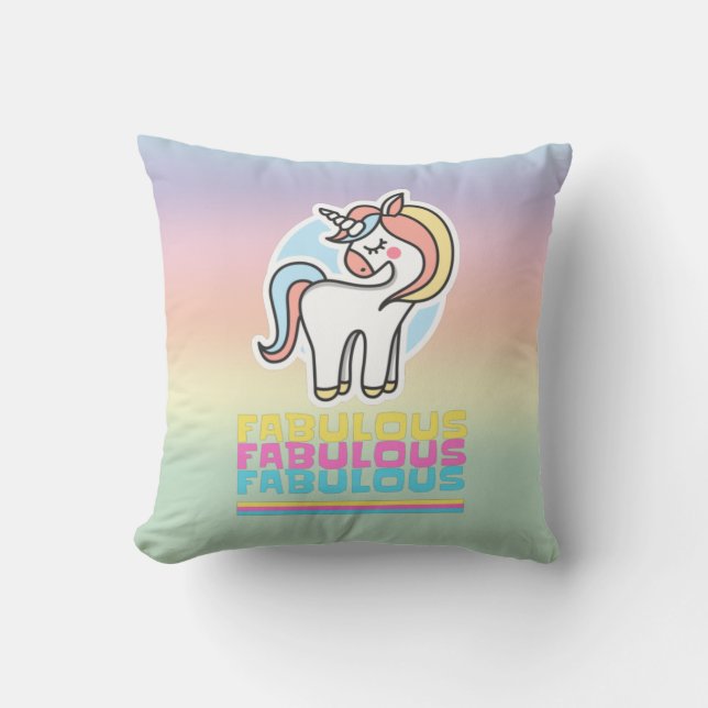 Cojín Decorativo Fabulosa Unicornio (Anverso)