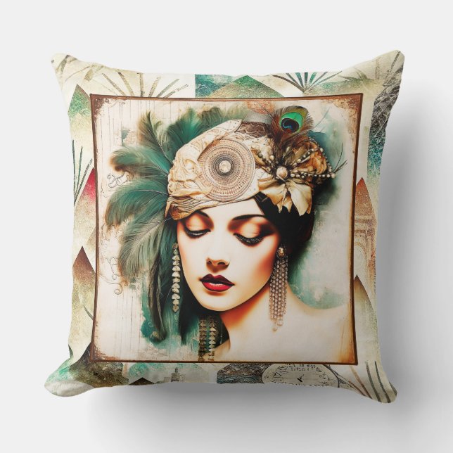 Cojín Decorativo Fabuloso Art Deco Lady Cushion/Almohada (Anverso)