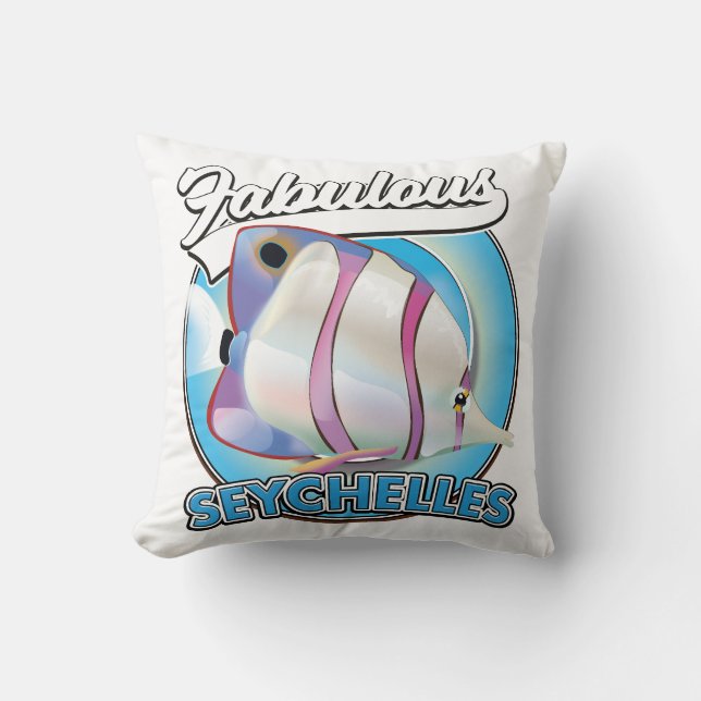 Cojín Decorativo Fabuloso logo retro de Seychelles (Anverso)
