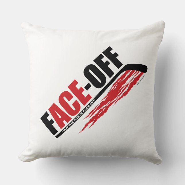 Cojín decorativo Face-Off Ace (Hockey) (Anverso)