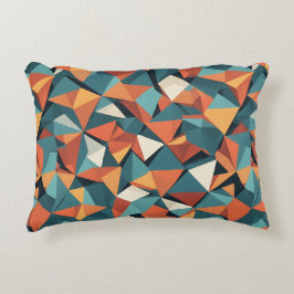 Cojín Decorativo Facetas Modernistas | Prisma Naranja Teal