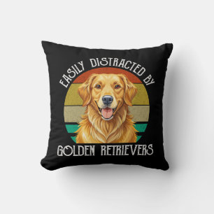 Cojín Decorativo Fácilmente Distraído Por Golden Retrievers