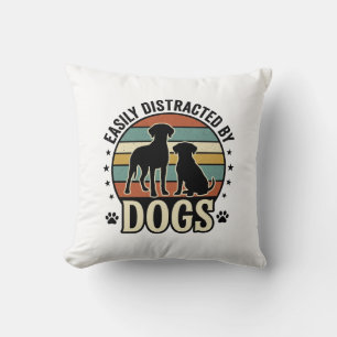 Cojín Decorativo Fácilmente Distraído por Perros Diseño de Silueta
