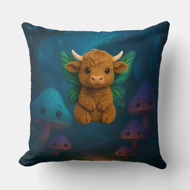 Cojín Decorativo Fairy Critters™ Fairy Highland Calf (Anverso)