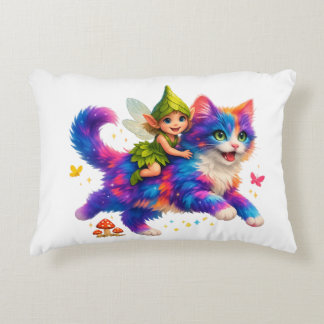 Cojín Decorativo Fairy Riding Colorful Cat T-Shirt – Cute FaT-shirt