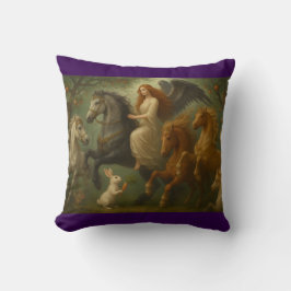 Cojín Decorativo Fairytale Horses and Angel Throw Pillow