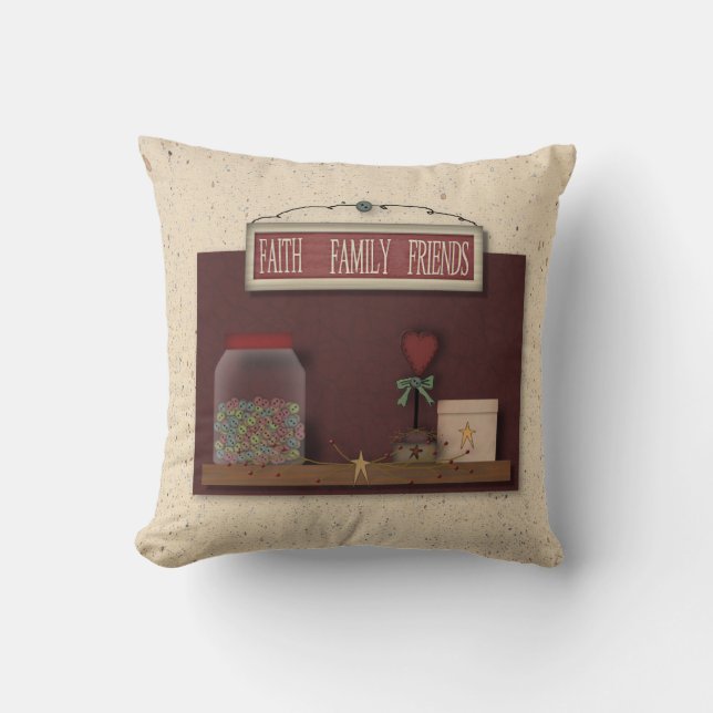 Cojín Decorativo Faith Family Friends Pillow (Anverso)