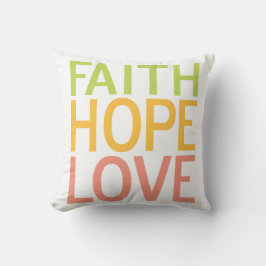 Cojín Decorativo Faith Hope Love Inspirador Christian Pillow
