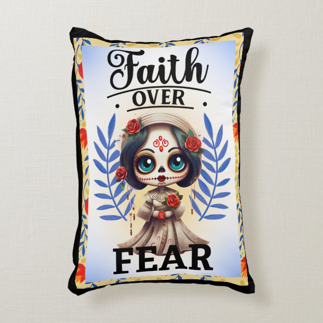 Cojín Decorativo Faith Sugar Skull (Frente (Vertical))