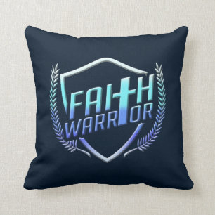 Cojín Decorativo Faith Warrior Christian Blue Purple Ombre