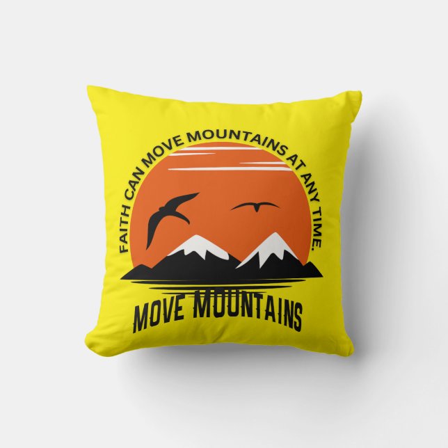 Cojín Decorativo Faithful Comfort – Mountain Sunset Throw Pillow (Anverso)
