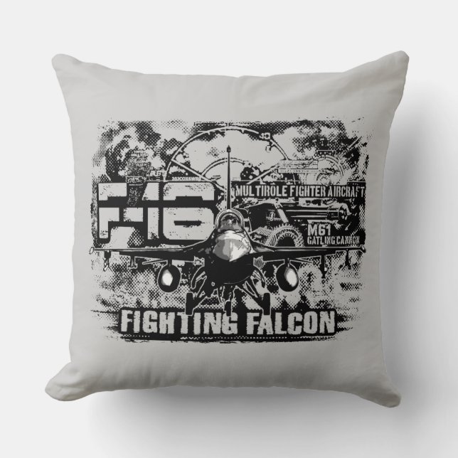 Cojín Decorativo Falcon de combate F-16 (Anverso)
