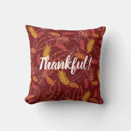 Cojín Decorativo Fall Feathers Thankful/Blessed Throw Pillow