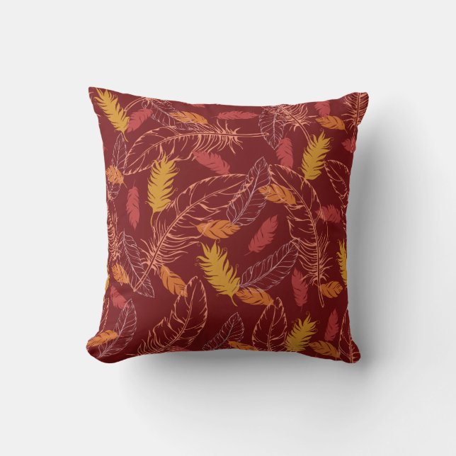 Cojín Decorativo Fall Feathers Throw Pillow (Anverso)