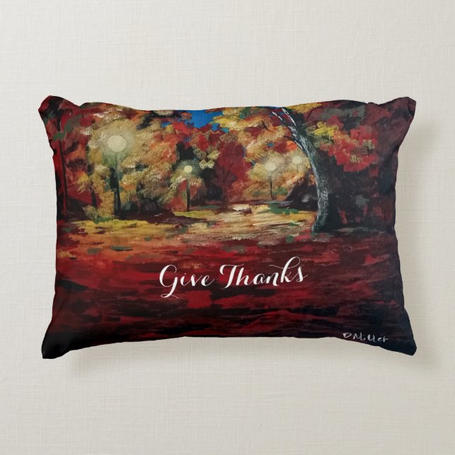 Cojín Decorativo Fall Give Gracias Abstract Art Accent Pillow (Anverso)
