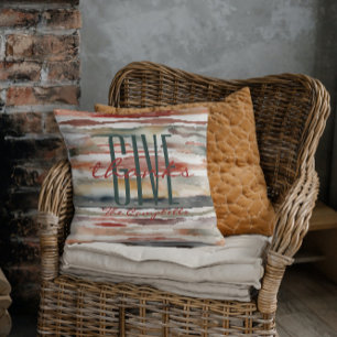 Cojín Decorativo Fall Give Gracias Nombre Personalizado Acuarela