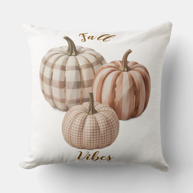 Cojín Decorativo Fall vibes pumpkin Throw Pillow (Anverso)