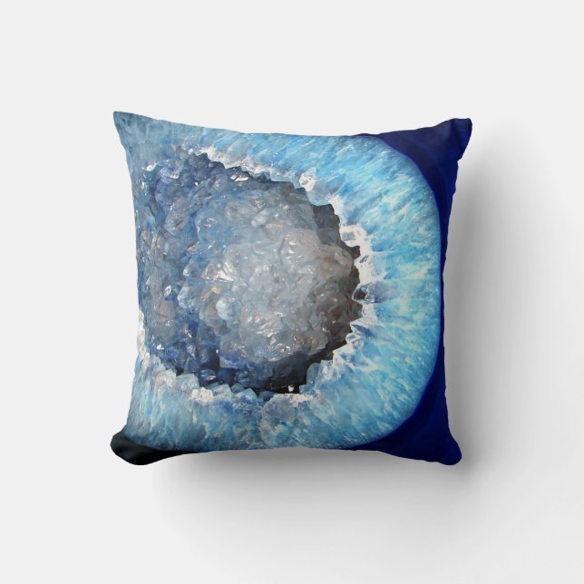 Cojín Decorativo Falln Geode cristalino azul (Anverso)