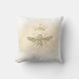 Cojín Decorativo falsa purpurina queen bee