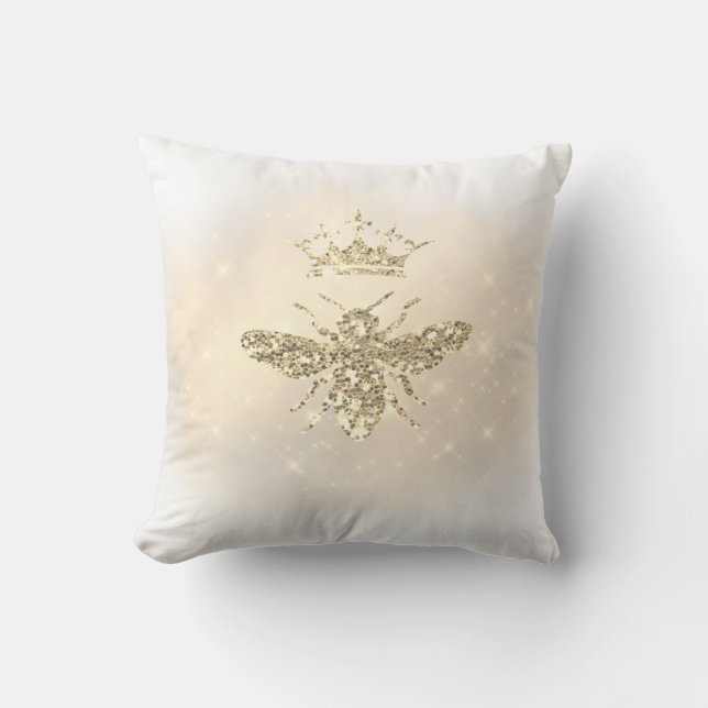 Cojín Decorativo falsa purpurina queen bee (Anverso)