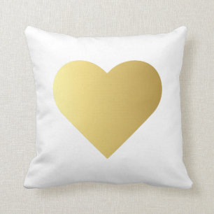 Cojín Decorativo Falso corazón elegante y minimalista del oro