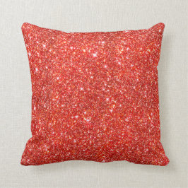 Cojín Decorativo Falso modelo rojo brillante femenino del purpurina