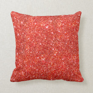 Cojín Decorativo Falso modelo rojo brillante femenino del purpurina