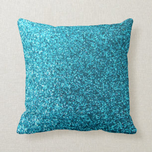 Cojín Decorativo Falso purpurina azul