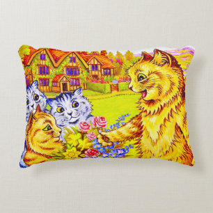 Cojín Decorativo Familia Cat en el Jardín