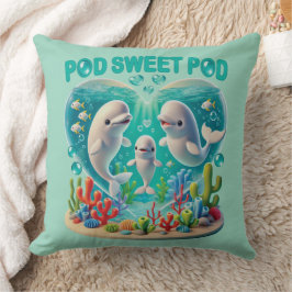 Cojín Decorativo Familia de ballenas "Pod Sweet Pod"