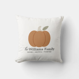 Cojín Decorativo Familia de Calabaza de Otoño Moderno Nombre Acción
