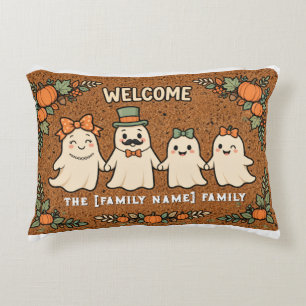 Cojín Decorativo Familia de fantasmas lindos en felpudo de Hallowee
