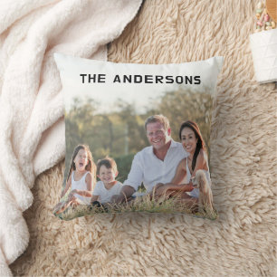 Cojín Decorativo Familia de fotos completas del personalizado