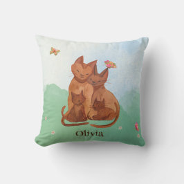 Cojín Decorativo Familia de gatos amorosos