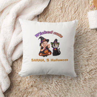 Cojín Decorativo Familia de Halloween malvadamente linda – Familia